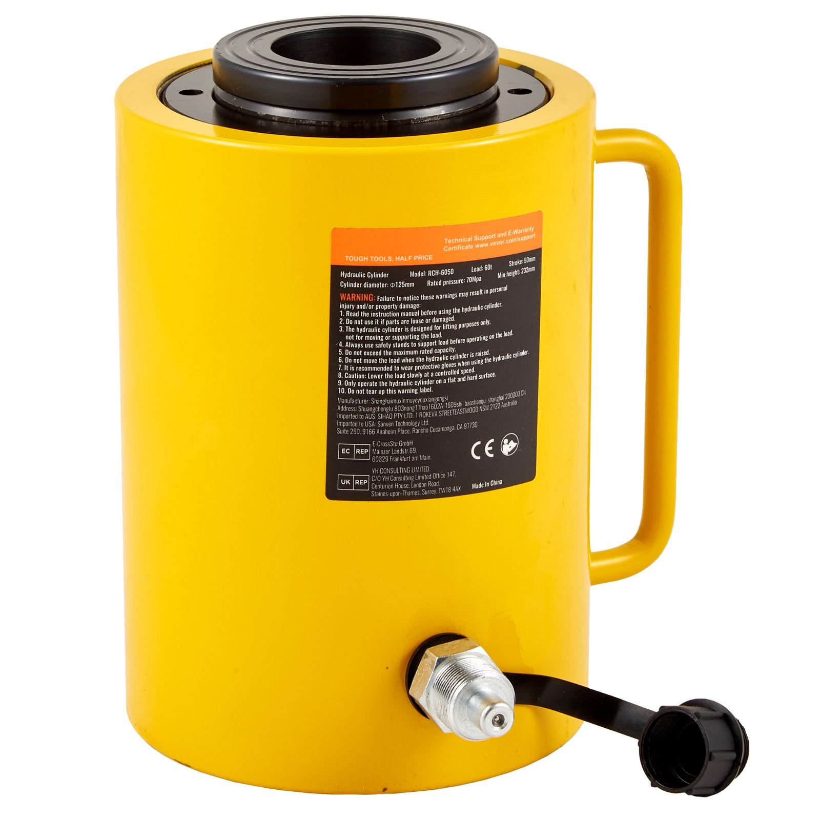 60ton 50mm hollow plunger hydraulic cylinder jack
