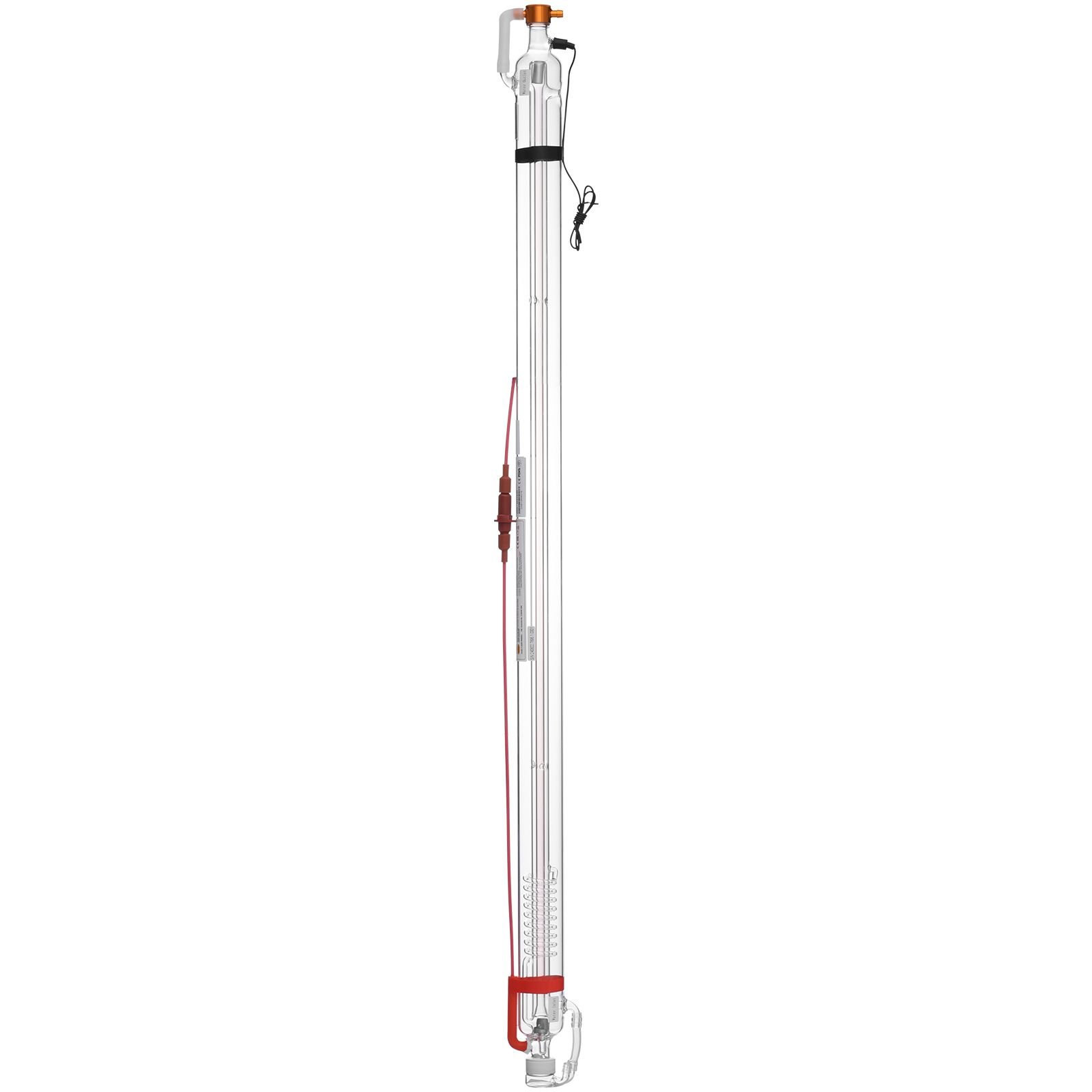60w co2 laser tube, 49.2 in (1250 mm) length, 2 in (55 mm) dia borosilicate glass laser cutter tube with metal head, 5000 6000hr wires preconnected for laser engraver engraving cutting machine