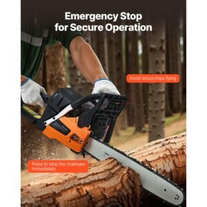 62 cc gas chainsaw, 20 inch gas powered chainsaw, 3.8 hp power chain saw with non slip handle, gas powered chainsaws with dual fuel tanks, for wood cutting, tree trimming, and land clearing