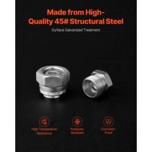 64 pcs din hydraulic fittings, heavy duty master industrial hydraulic cap and plug, hose tube and pipe fitting kit, cap and plug kit with precision threading, dash sizes 14/16/18/22/26/30/36