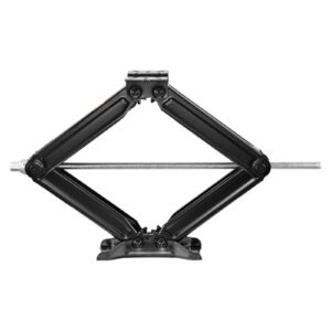 6500 lbs rv scissor jacks, 4 23.4 in rv stabilizer leveling scissor jacks, set of 2, heavy duty stabilizer jack with crank handle, socket and bubble levels, not easily bent or deformed