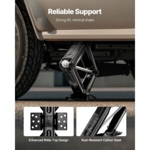 6500 lbs rv scissor jacks, 4 23.4 in rv stabilizer leveling scissor jacks, set of 4, heavy duty stabilizer jack with crank handle, socket and bubble levels, not easily bent or deformed