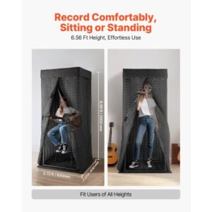 6.56 ft portable vocal booth recording booth with travel bag for voiceovers