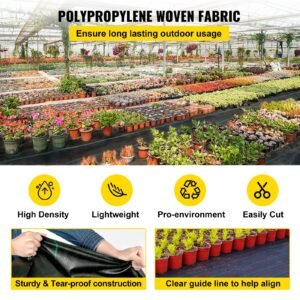 6.5ftx300ft premium weed barrier fabric heavy duty 3.2oz, woven weed control fabric, high permeability good for flower bed, geotextile fabric for underlayment, polyethylene ground cover