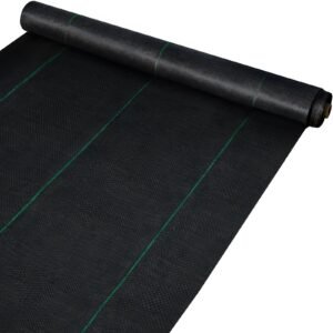 6.5FTx300FT Premium Weed Barrier Fabric Heavy Duty 3.2OZ, Woven Weed Control Fabric, High Permeability Good for Flower Bed, Geotextile Fabric for Underlayment, Polyethylene Ground Cover