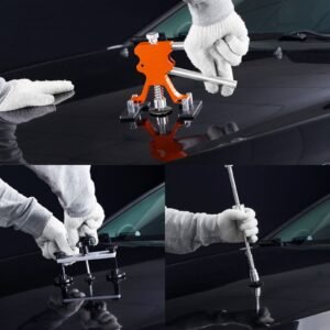 69 pcs dent repair kit, auto car body paintless dent removal tool kit, golden lifter, bridge puller, slide hammer tool kit for automobile body, washing machine, refrigerator