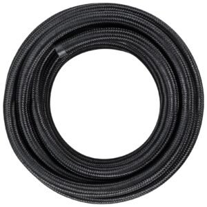 6an fuel line kit, 20 ft fuel hose kit, 0.34" nylon stainless steel braided fuel line oil/gas/diesel hose end fitting kit, with 12 pcs swivel fitting adapter kit, black