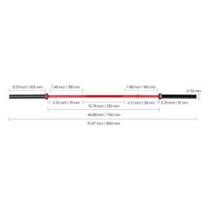 6ft barbell bar, fits 2 inch weight plates, barbell bar with knurled grip for strength training, weightlifting, squat, deadlift, bench press, curl, overhead press, 700lbs/317kg capacity
