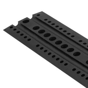 6ft rubber speed bump, 2 pack, 2 channel heavy duty traffic speed hump, 22000 lbs/axle load capacity, 72 in cable protector ramp with expansion screws, for asphalt concrete gravel driveway road