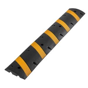 6ft rubber speed bump, 2 pack, 2 channel heavy duty traffic speed hump, 22000 lbs/axle load capacity, 72 in cable protector ramp with expansion screws, for asphalt concrete gravel driveway road