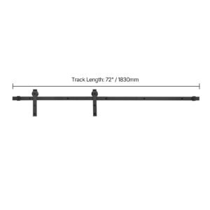 6ft sliding barn door hardware kit, 330 lbs weight capacity, compatible with 36 inches max width & 1 3/8 to 1 3/4 inches thickness single sliding barn door, durable track & j shape roller, black