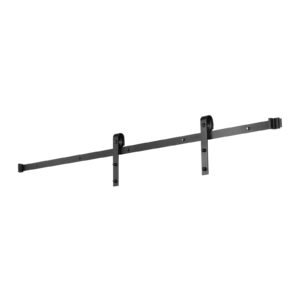 6ft sliding barn door hardware kit, 330 lbs weight capacity, compatible with 36 inches max width & 1 3/8 to 1 3/4 inches thickness single sliding barn door, durable track & j shape roller, black