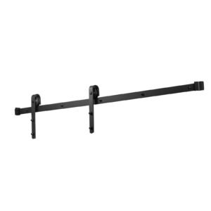 6ft sliding barn door hardware kit, 330 lbs weight capacity, compatible with 36 inches max width & 1 3/8 to 1 3/4 inches thickness single sliding barn door, durable track & j shape roller, black