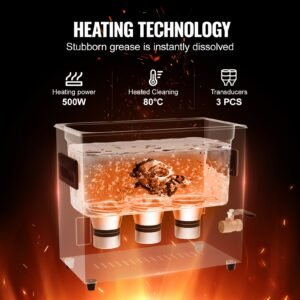6l ultra sonic cleaner, 180w digital ultrasonic cleaning machine with gentle mode & upgraded degassing, 40khz industrial ultrasound cleaner with heater & timer for retainer, jewelry, tools