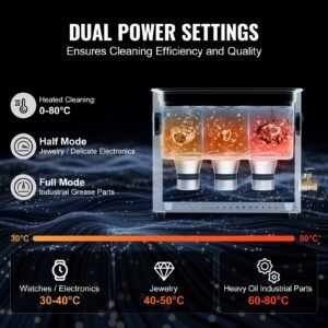 6l ultra sonic cleaner, 180w digital ultrasonic cleaning machine with gentle mode & upgraded degassing, 40khz industrial ultrasound cleaner with heater & timer for retainer, jewelry, tools