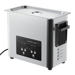 6l ultrasonic cleaner, professional ultrasonic cleaner machine with cleaning basket & digital display, 120w stainless steel 40khz cleaning machine for watches, razors, jewelry, coins and more