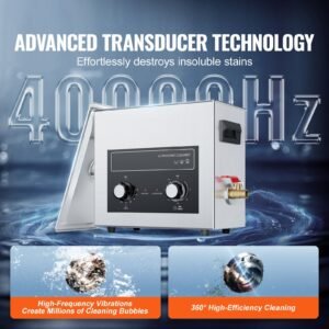 6l ultrasonic cleaner with heater timer & basket, professional digital sonic cavitation machine, 180w cleaning machine for watch instruments, glasses, coin, metal parts, tool