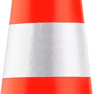 6pack 36" traffic cones, safety road parking cone with black weighted base, pvc orange traffic safety cones, hazard cones reflective collars for construction traffic parking