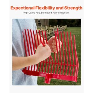 6pcs manure fork replacement head, 18 angled tines horse manure fork head, durable plastic pitchfork heads, horse mulch rake for picking up stable stall muck grass hay cleaning farm work
