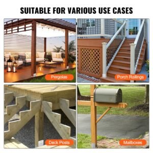 6"x 6" post base, 1pcs stainless steel adjustable post anchor bracket(internal 5.9 x 5.5"), adjustable post base for pavilion deck porch handrail railing support decorative anchor plate