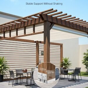 6x6 post base 10 pcs, inner size 5.49x5.57inch/139.5x141.5mm concrete post anchor, heavy duty zinc plated carbon steel posts brackets with 1 inch standoff elevation, for concrete pergolas patio