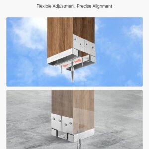 6x6 post base 10 pcs, inner size 5.49x5.57inch/139.5x141.5mm concrete post anchor, heavy duty zinc plated carbon steel posts brackets with 1 inch standoff elevation, for concrete pergolas patio