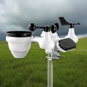7 in 1 wi fi weather station, 7.5 inch va display, solar powered wireless outdoor sensor, home weather station indoor outdoor, for temperature, humidity, wind speed/direction, rainfall, no app
