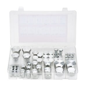 72 PCS JIC Hydraulic Fittings, Heavy Duty Master Industrial Hydraulic Cap and Plug, Hose Tube and Pipe Fitting Kit Cap and Plug Kit Precision Threading in 37° Dash Sizes 4 6 8 10 12 16