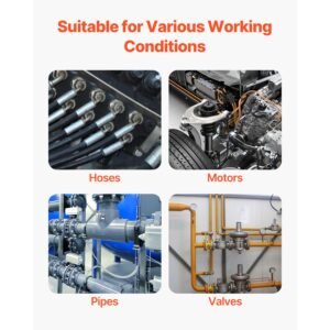 72 pcs jic hydraulic fittings, heavy duty master industrial hydraulic cap and plug, hose tube and pipe fitting kit cap and plug kit precision threading in 37° dash sizes 4 6 8 10 12 16