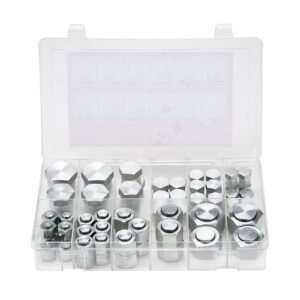 72 PCS ORFS Hydraulic Fittings, O Ring Face Seal Fitting Kit, Hydraulic Hose Tube and Pipe Fittings, Cap and Plug Set for Hydraulics, O Ring Assortment Kit Precision Thread, Sizes 4 6 8 10 12 16