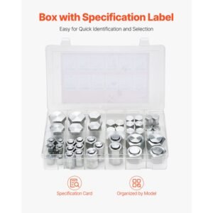 72 pcs orfs hydraulic fittings, o ring face seal fitting kit, hydraulic hose tube and pipe fittings, cap and plug set for hydraulics, o ring assortment kit precision thread, sizes 4 6 8 10 12 16