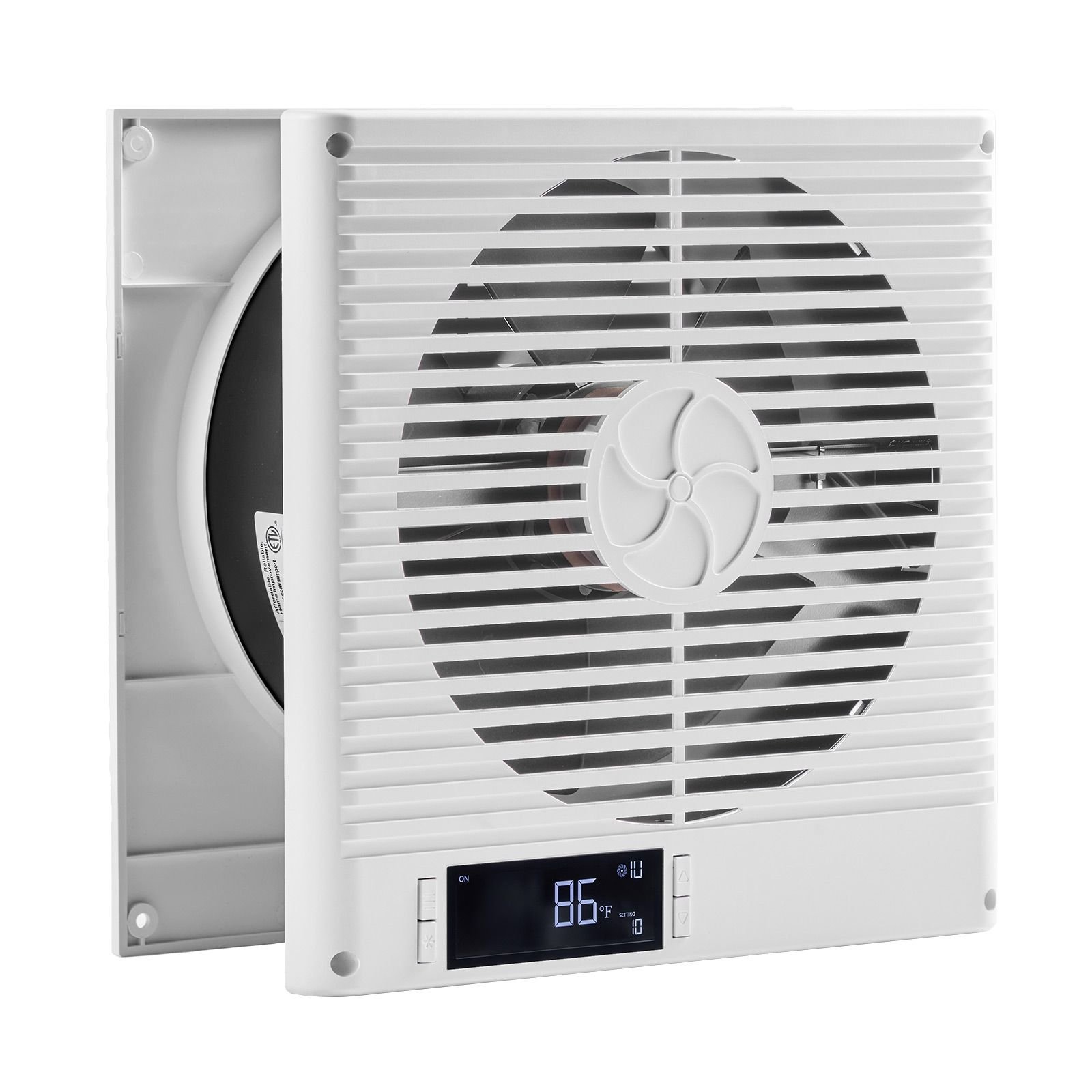 7.5 inch room to room fan, 2 in 1 305 cfm through wall fan with remote control & two way airflow, 10 speed ventilation quiet vent for kitchen, living & laundry room workshop