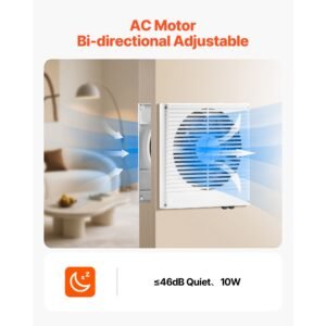 7.5 inch room to room fan, through wall fan with ac motor & bi directional adjustable wind, 180 cfm ventilation quiet exhaust vent for kitchen, living & laundry room, workshop