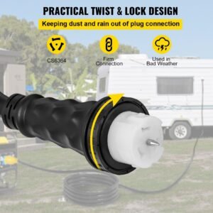 75ft 50 amp generator extension cord,n14 50p & ss2 50r & cs6364 4 prong, 50 amp generator cord 125v 250v with twist lock connectors, generator power cord