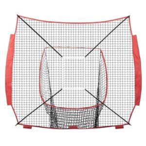 7x7 ft baseball softball practice net, portable baseball training net for hitting batting catching pitching, backstop baseball equipment training aids with strike zone (net only)