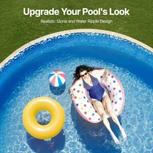 8 ft round above ground pool liner, overlap pool liners, standard gauge vinyl, 48 to 54inch wall height, designed for steel sided above ground swimming pools