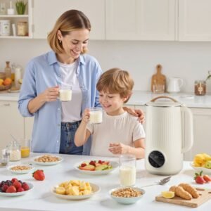 8 in 1 nut milk maker, 34 oz soy milk maker with 180w blending, for homemade oat, nut, soy, juice, milkshake, rice cereal, plant based beverages with self cleaning, boil water, 12 hour delay