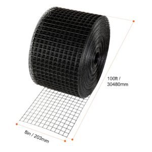 8 inch x 100ft solar panel bird guard, critter guard roll kit with 100pcs aluminum alloy fasteners, solar panel guard with rust proof pvc coating, 1/2 inch wire roll mesh
