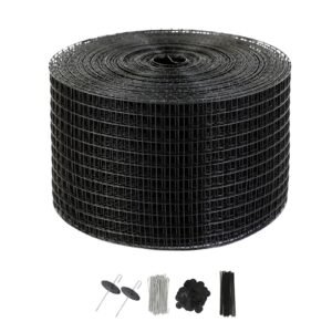 8 inch x 100ft Solar Panel Bird Guard, Critter Guard Roll Kit with 100pcs Aluminum Alloy Fasteners, Solar Panel Guard with Rust-proof PVC Coating, 1/2 inch Wire Roll Mesh