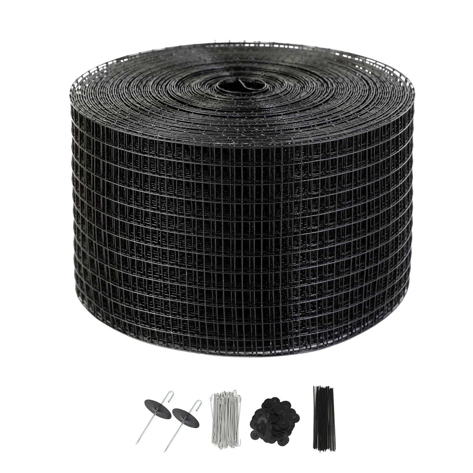 8 inch x 100ft solar panel bird guard, critter guard roll kit with 100pcs aluminum alloy fasteners, solar panel guard with rust proof pvc coating, 1/2 inch wire roll mesh