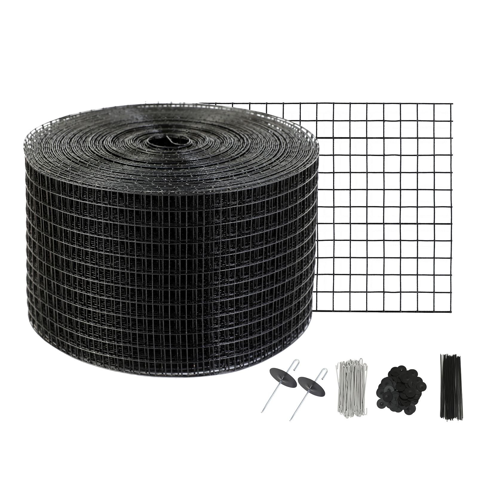 8 inch x 100ft solar panel bird guard, critter guard roll kit with 70pcs aluminum alloy fasteners, solar panel guard with rust proof pvc coating, 1/2 inch wire roll mesh