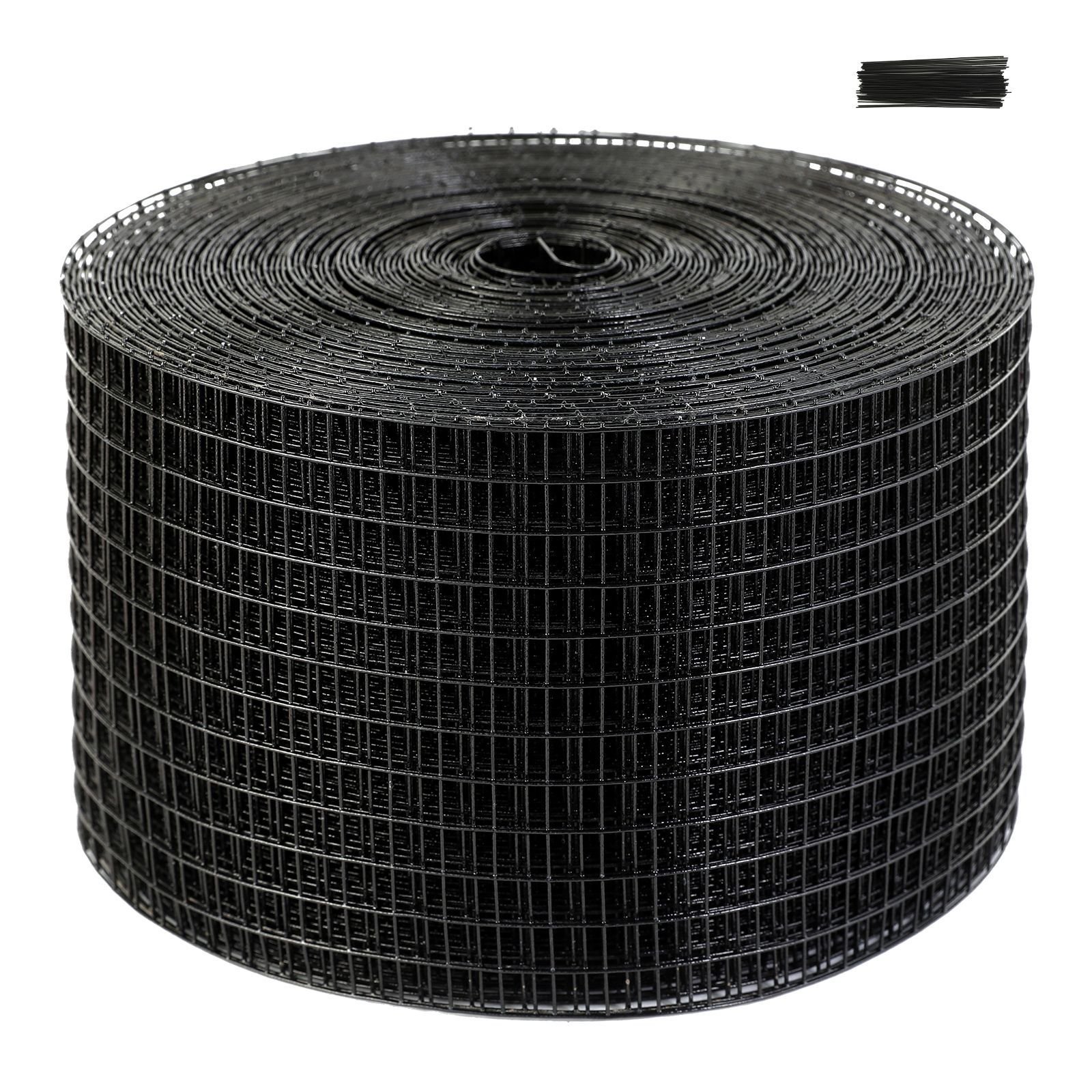 8 inch x 100ft solar panel bird guard, critter guard roll kit with rust proof pvc coating, solar panel guard with 50pcs tire wires, 1/2 inch wire roll mesh