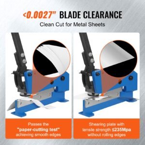 8" manual hand plate shear for metal sheet processing, hs 8 benchtop cutter with q235 material, for crafts thick steel crafting, heavy duty roll press machine for builders, diy enthusiasts