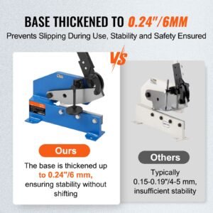 8" manual hand plate shear for metal sheet processing, hs 8 benchtop cutter with q235 material, for crafts thick steel crafting, heavy duty roll press machine for builders, diy enthusiasts