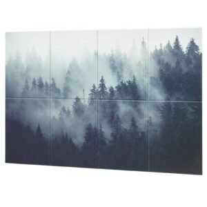 8 Pack Art Acoustic Panels, 63 x 23.62 x 0.4 inch Soundproof Wall Tiles, Self Adhesive Decorative Sound Dampening Absorbing Boards for Home, Office, Studio, Gaming Room,Theater,Forest