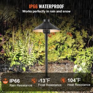 8 pack low voltage landscape path lights, 3w 210lm 12v 24vac/dc outdoor led pathway lighting, 3000k warm white walkway lights with quick connectors, ip66 waterproof for yard garden sidewalk