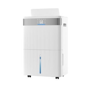 80 pints dehumidifier for home & basement, drain hose for commercial & industrial use, smart humidity control, low noise for large rooms, warehouses, bedrooms & storage, large coverage,white