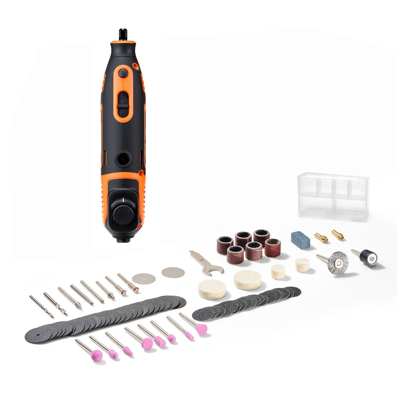 84 piece rotary tool kit, 200w mini power rotary tool corded , 6 level speed 8000 40000 rpm multi purpose diy tools for engraving, sanding, polishing, carving, grinding, cutting, diy crafts