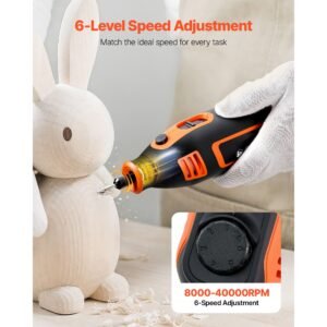 84 piece rotary tool kit, 200w mini power rotary tool corded , 6 level speed 8000 40000 rpm multi purpose diy tools for engraving, sanding, polishing, carving, grinding, cutting, diy crafts