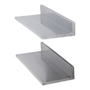 8.6" x 24" stainless steel shelf, wall mounted floating shelving with backsplash, 44 lbs load capacity commercial shelves, heavy duty storage rack for restaurant, kitchen, bar, home, and hotel